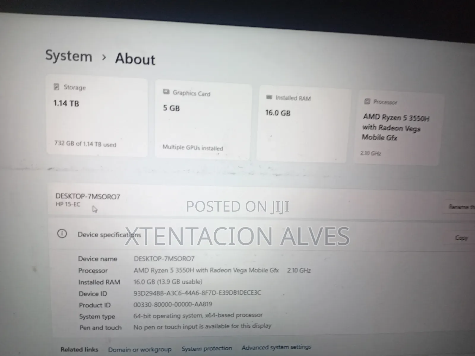 Laptop HP Pavilion 15 16GB AMD Ryzen 5 HDD+SSD 1T