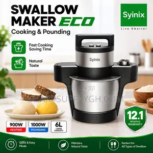 Syinix Swallow Maker - Eco-6l Automatic Swallow Cooker- Silver