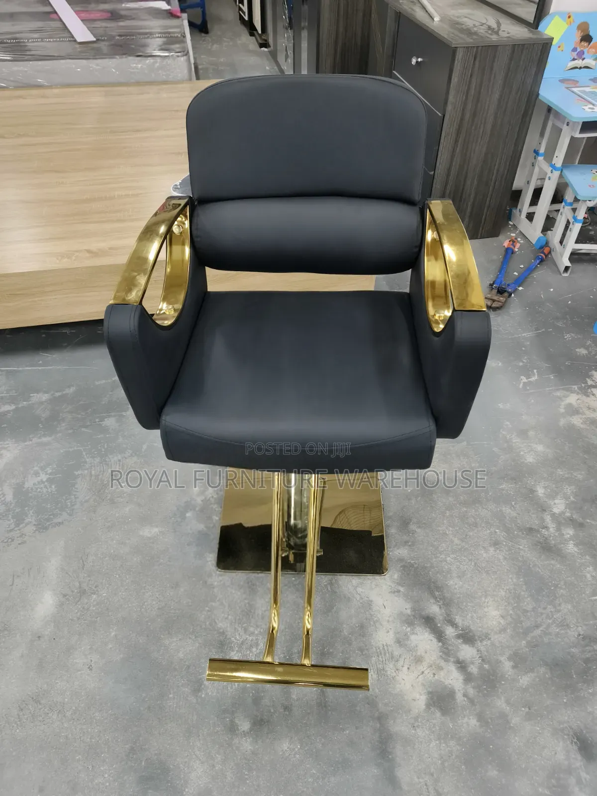 Imperial Black/Gold Barber Chair(original First Grade Furniture 59-10)