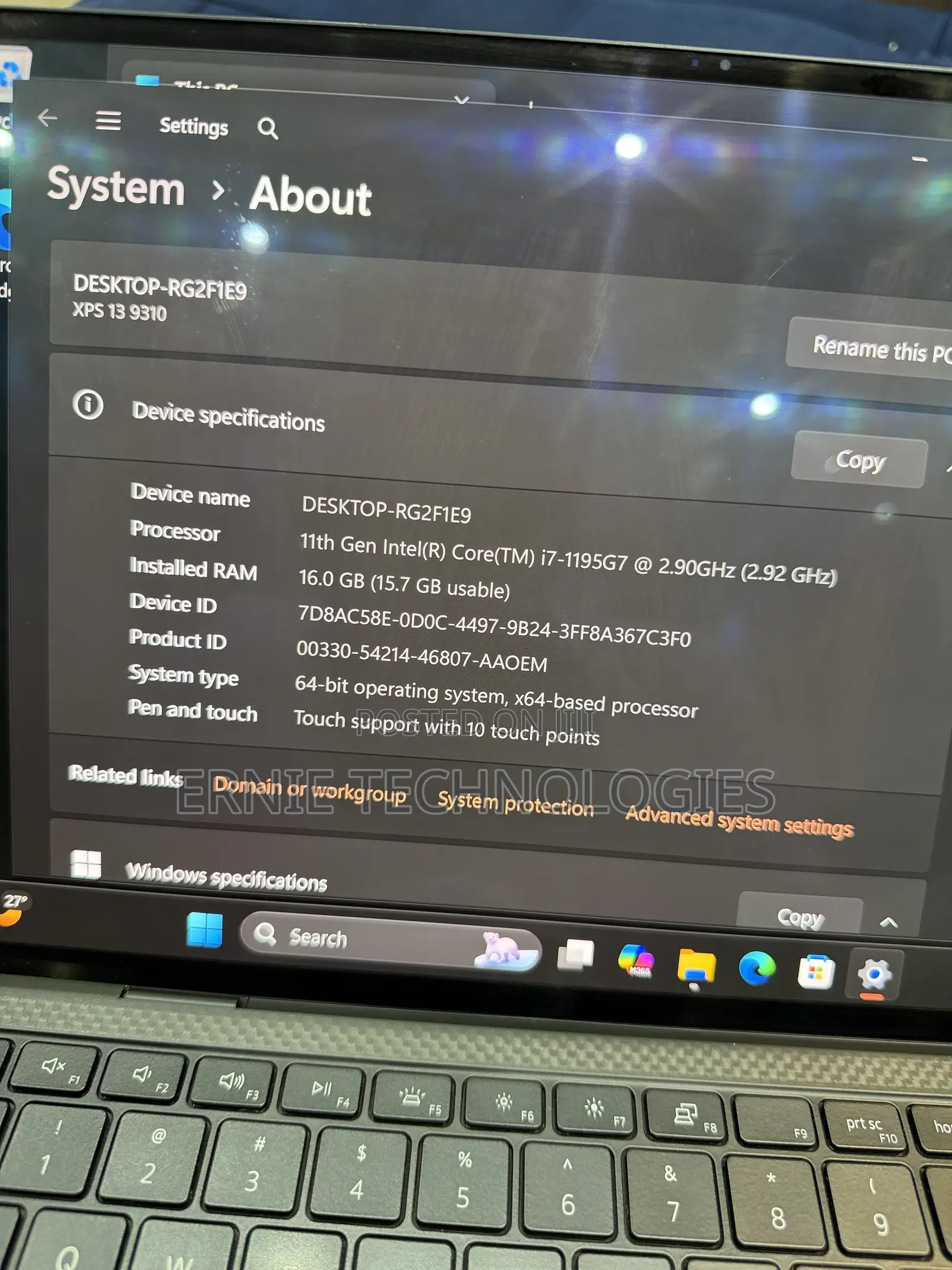 Laptop Dell XPS 13 9310 16GB Intel Core i7 SSD 512GB