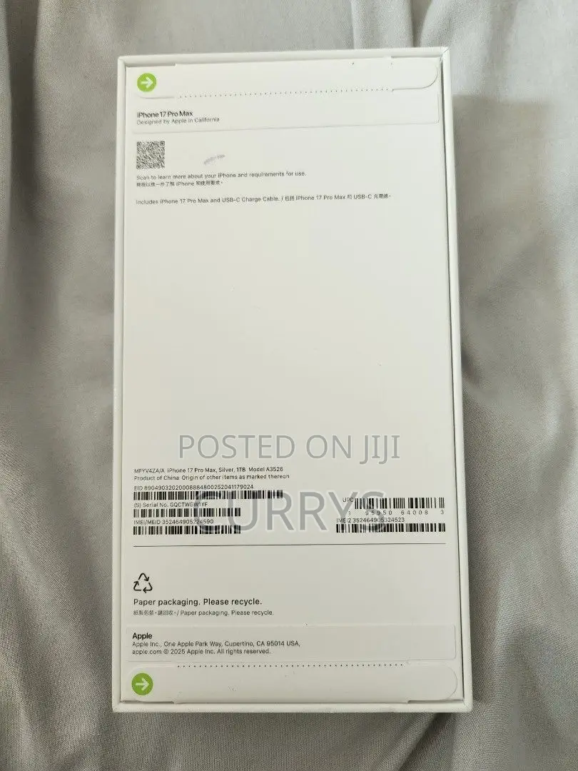 New Apple iPhone 17 Pro Max 1 TB Silver