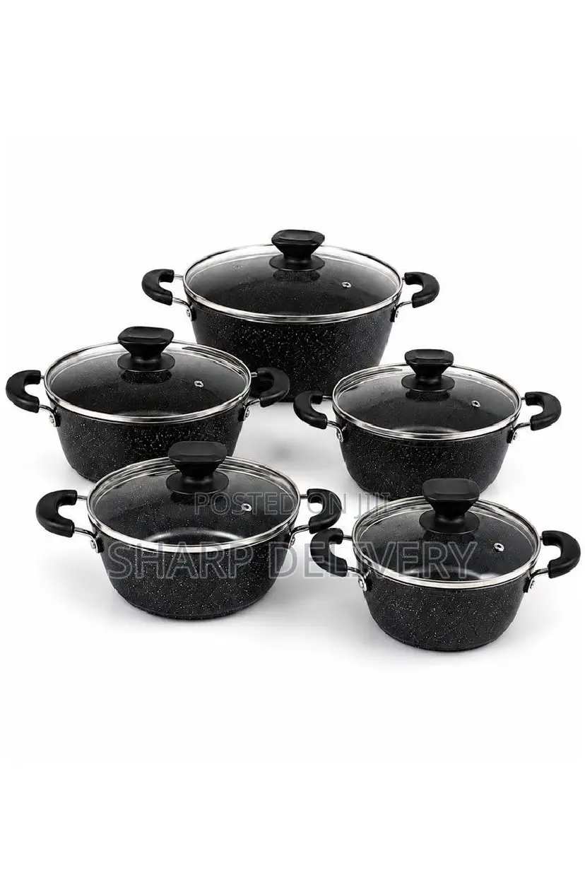 20/22/24/26/28cm Non-Stick Marble-Coated Cookware Set With 5 Ca
