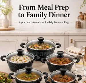 20/22/24/26/28cm Non-Stick Marble-Coated Cookware Set With 5 Ca