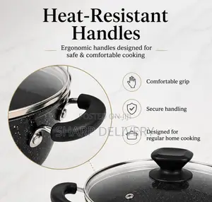 20/22/24/26/28cm Non-Stick Marble-Coated Cookware Set With 5 Ca