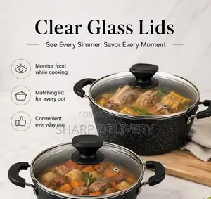 20/22/24/26/28cm Non-Stick Marble-Coated Cookware Set With 5 Ca
