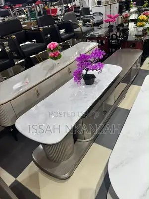 Oval Marble TVs Stand