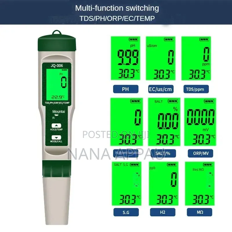 10-in-1 Multi-Parameter Water Quality Tester (Model JQ-006),