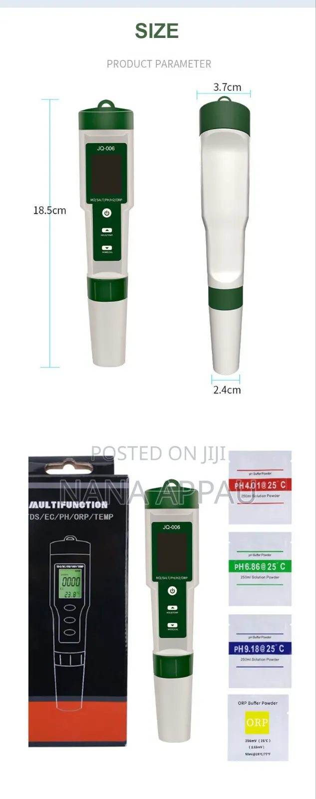 10-in-1 Multi-Parameter Water Quality Tester (Model JQ-006),