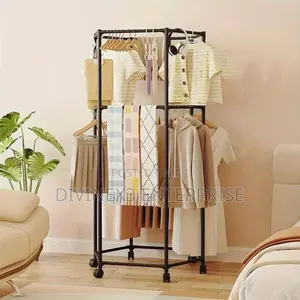 Rotating Double-Layer Hexagonal Coat Rack