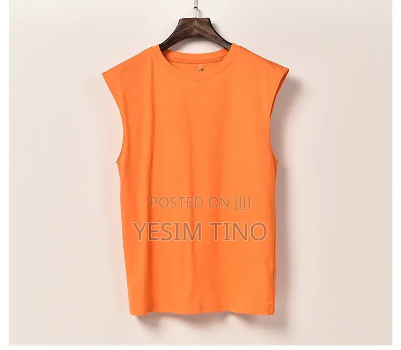 Plain Unisex Cotton T-Shirt and Sleeveless Shirt