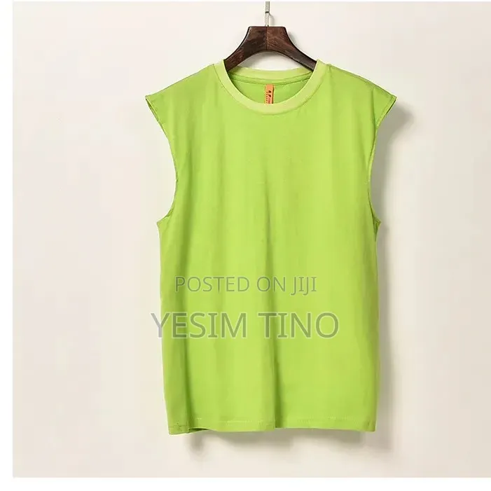 Plain Unisex Cotton T-Shirt and Sleeveless Shirt