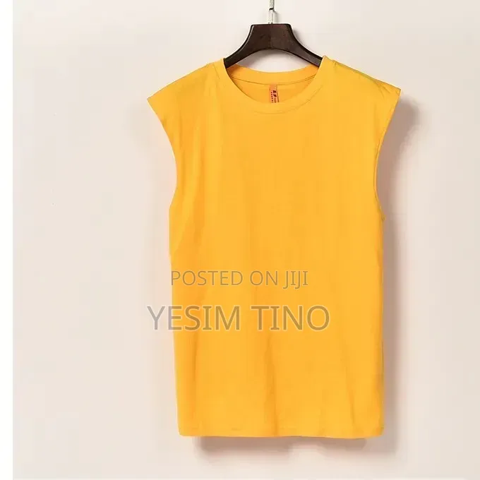 Plain Unisex Cotton T-Shirt and Sleeveless Shirt