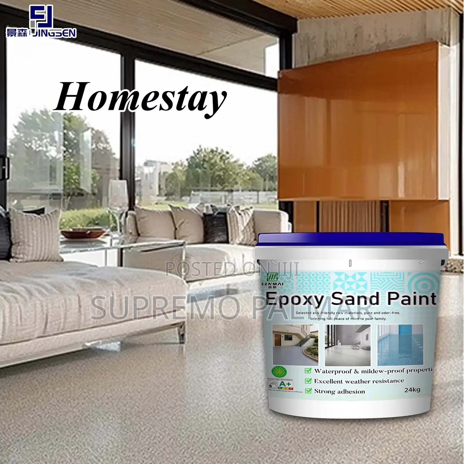 Senmai 20kg Floor Paint – Waterproof Mildew-Proof Sand Coating