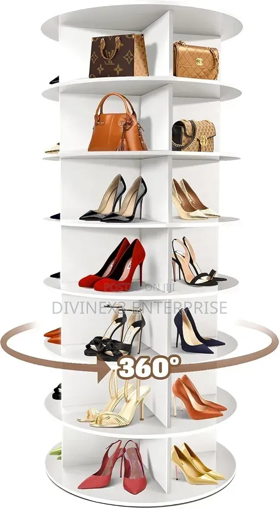 7-Tier 360° Rotating Shoe Rack Tower