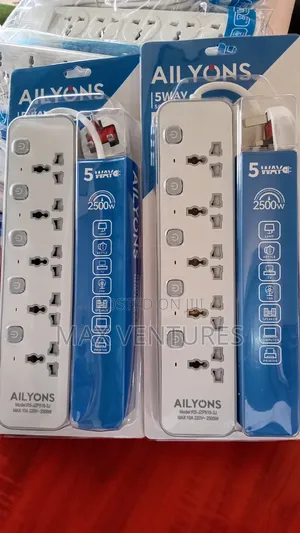 Ailyons 5-Way Multi Socket Power Extension 2500W