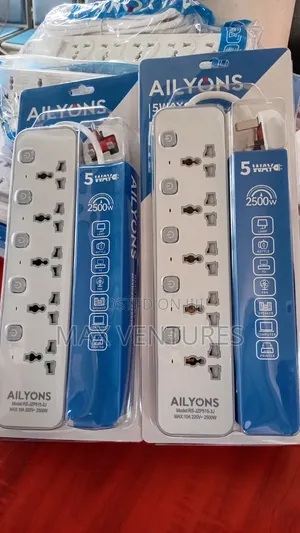 Ailyons 2500W 5-Way Power Strip for Multiple Devices