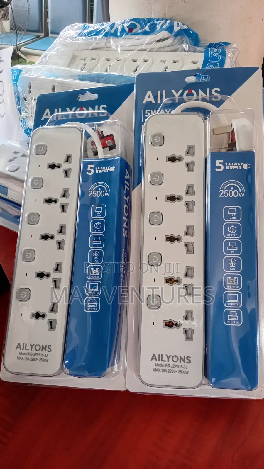 Ailyons 5-Way Power Strip With Individual Switches