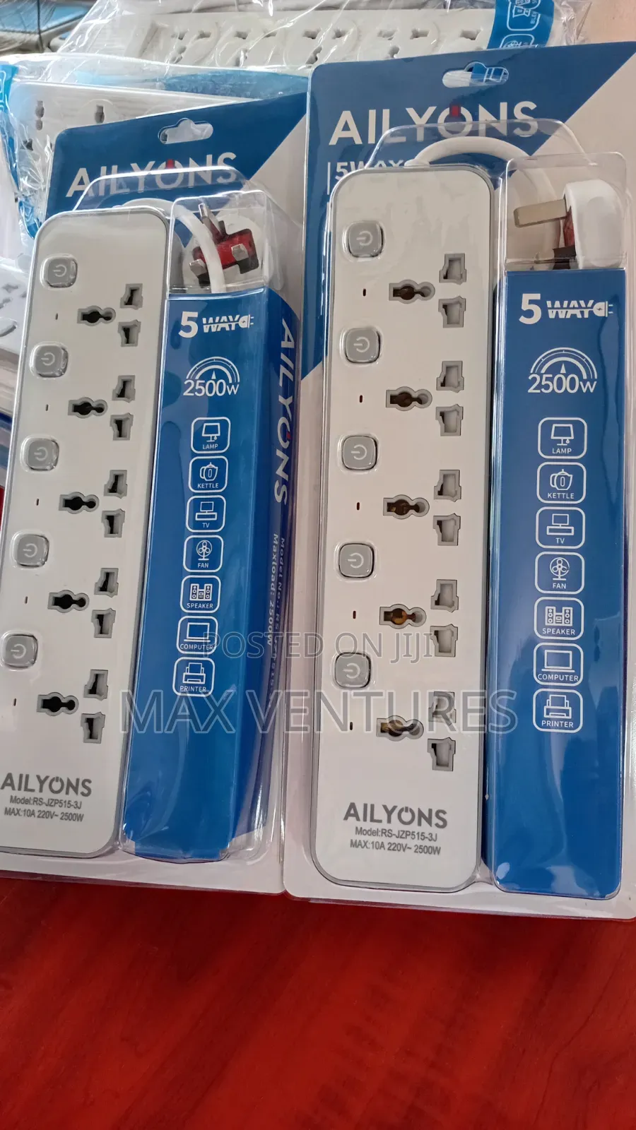 Ailyons 5-Way Power Strip With Individual Switches