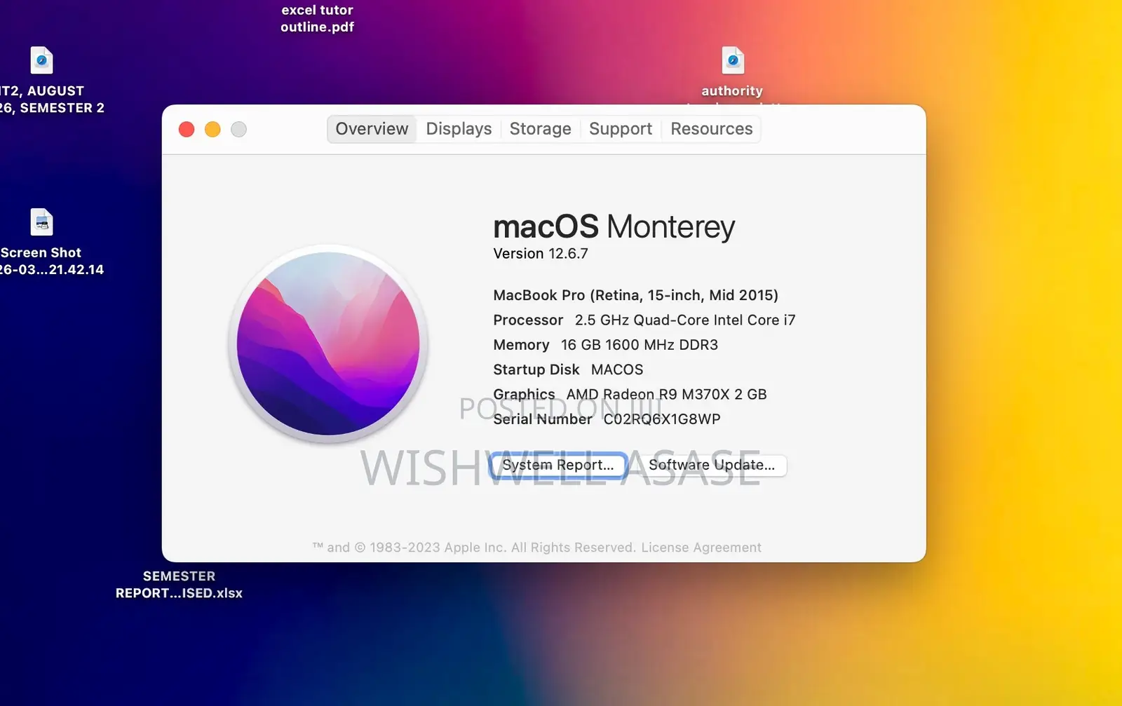 Laptop Apple MacBook Pro 2015 16GB Intel Core i7 SSD 512GB