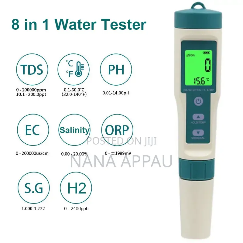 8-in-1 Multi-Parameter Water Quality Tester