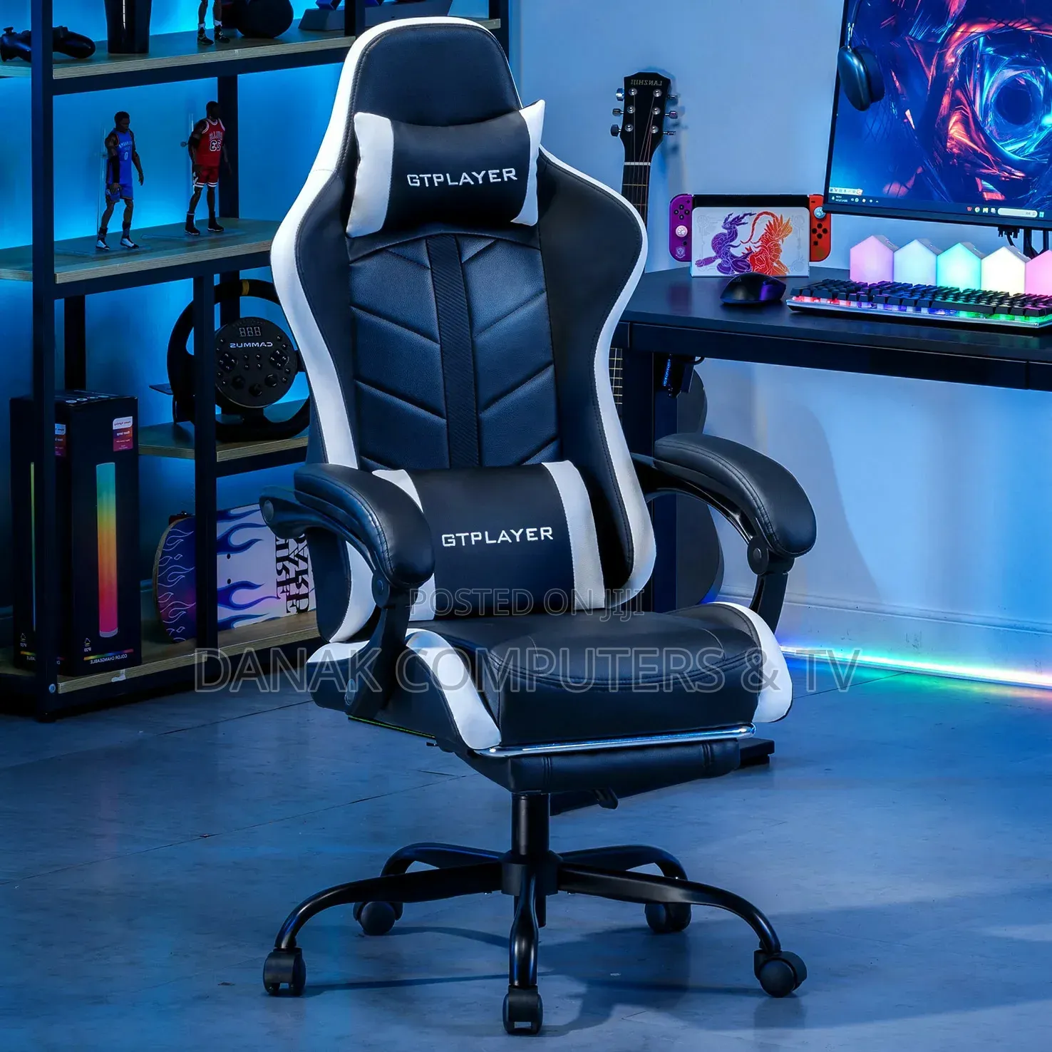 Gtplayer Gaming Chair (Black White) GT90IF