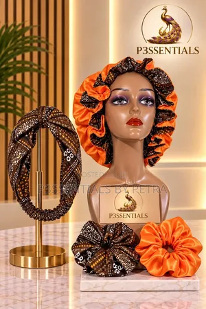 Orange Brown Woodin Handmade Hair Accessories Set