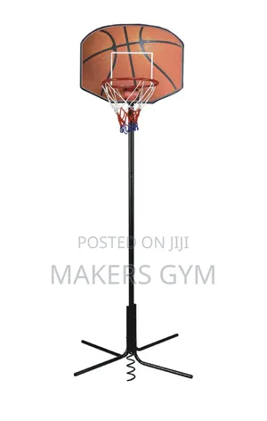 Adjustable Basketball Hoop - Portable Metal Stand Ball Pump