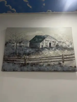 Large Rustic Farmhouse Barn Canvas Painting – Wall Art Decor