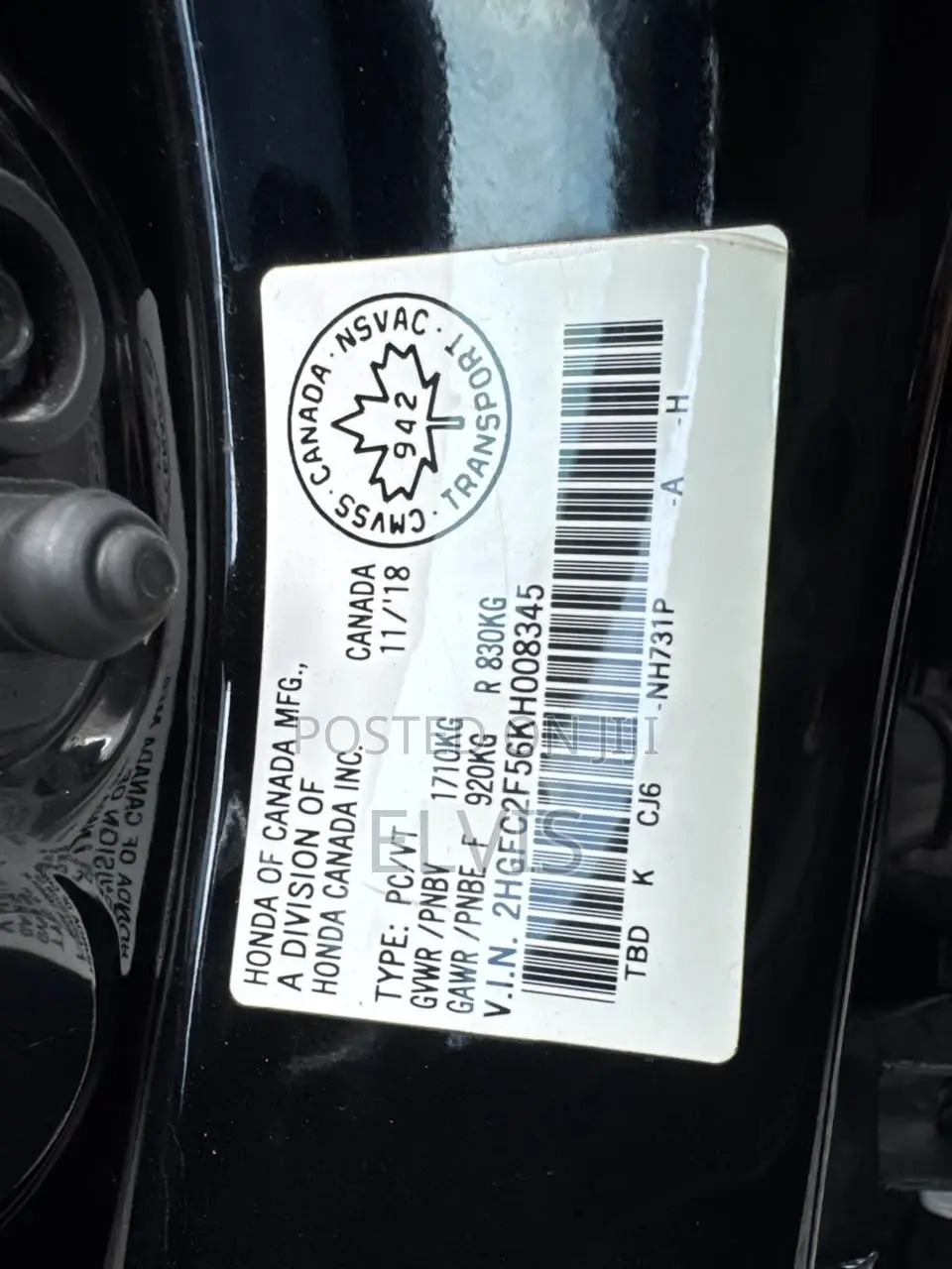 Honda Civic LX Sedan 2019 Black