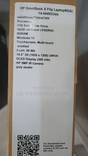 New Laptop HP OmniBook X Flip 14" 16GB Intel Core Ultra 7 SSD 1T
