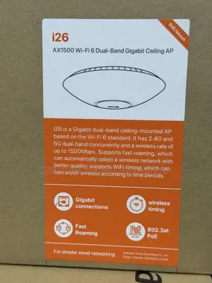 Tenda 126 Ax1500 Wi-Fi 6 Dual Band Gigabit Ceiling Access Point
