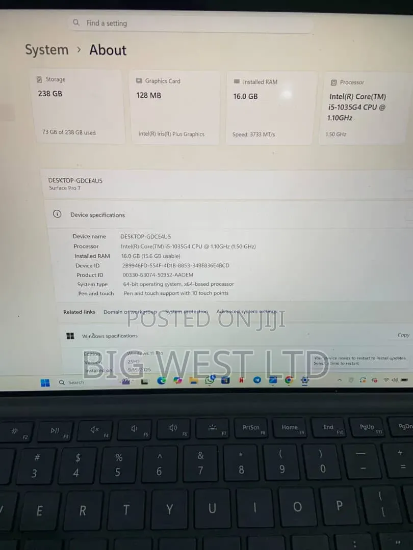 Laptop Microsoft Surface Pro 7 16GB Intel Core i5 SSD 256GB