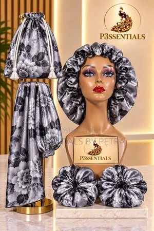 Satin Bonnet + Scarf + 2 Scrunchies Set | P3SSENTIALS