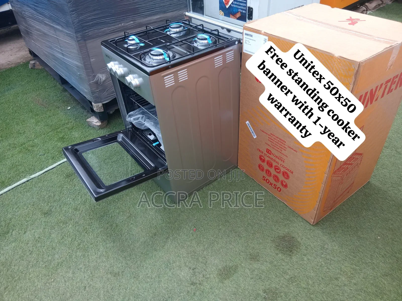 Unitek 50x50 4-Burner Gas Cooker With Spacious Oven – Strong, Stylish