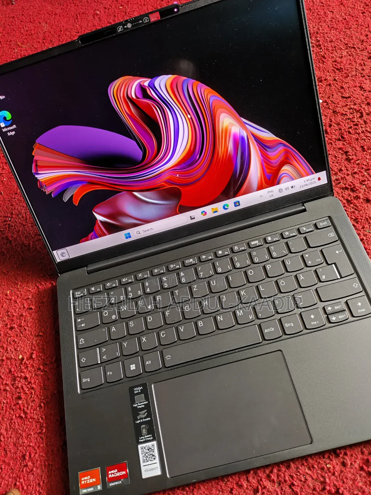 New Laptop Lenovo Yoga 7i 16GB AMD Ryzen 5 SSD 1T