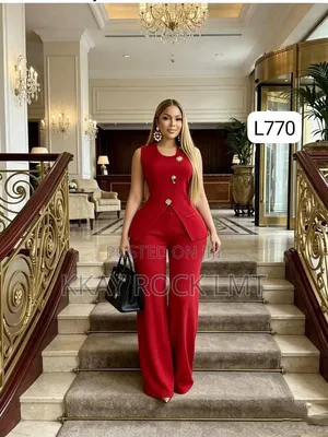 Luxurious Red Blazer Dress Set.
