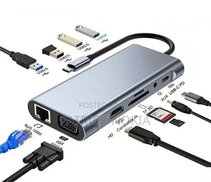 Type-C to HDTV 11-in-1 Multi-Port Adapter Hub