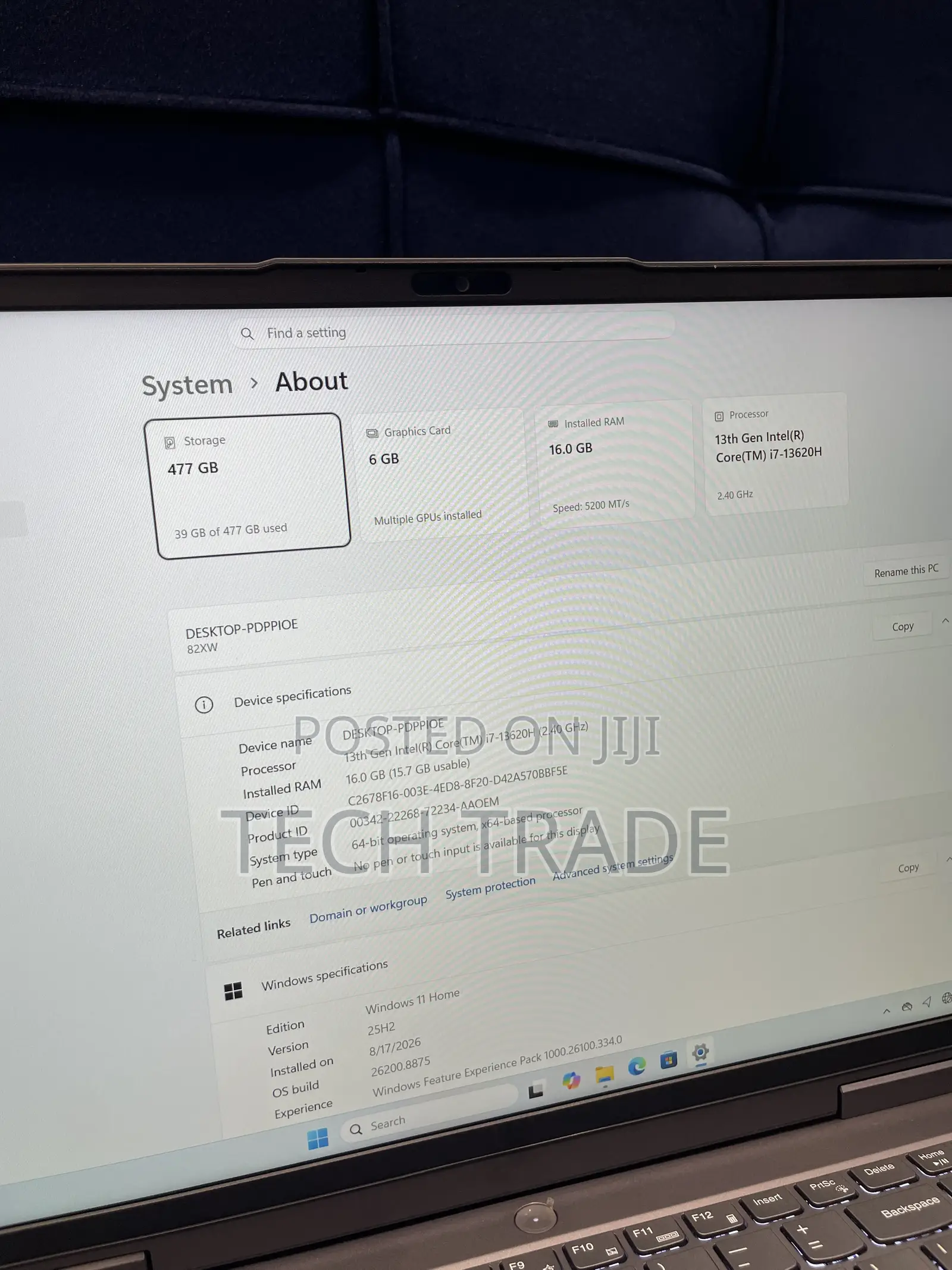 Laptop Lenovo LOQ 15ARP9 16GB Intel Core i7 SSD 512GB