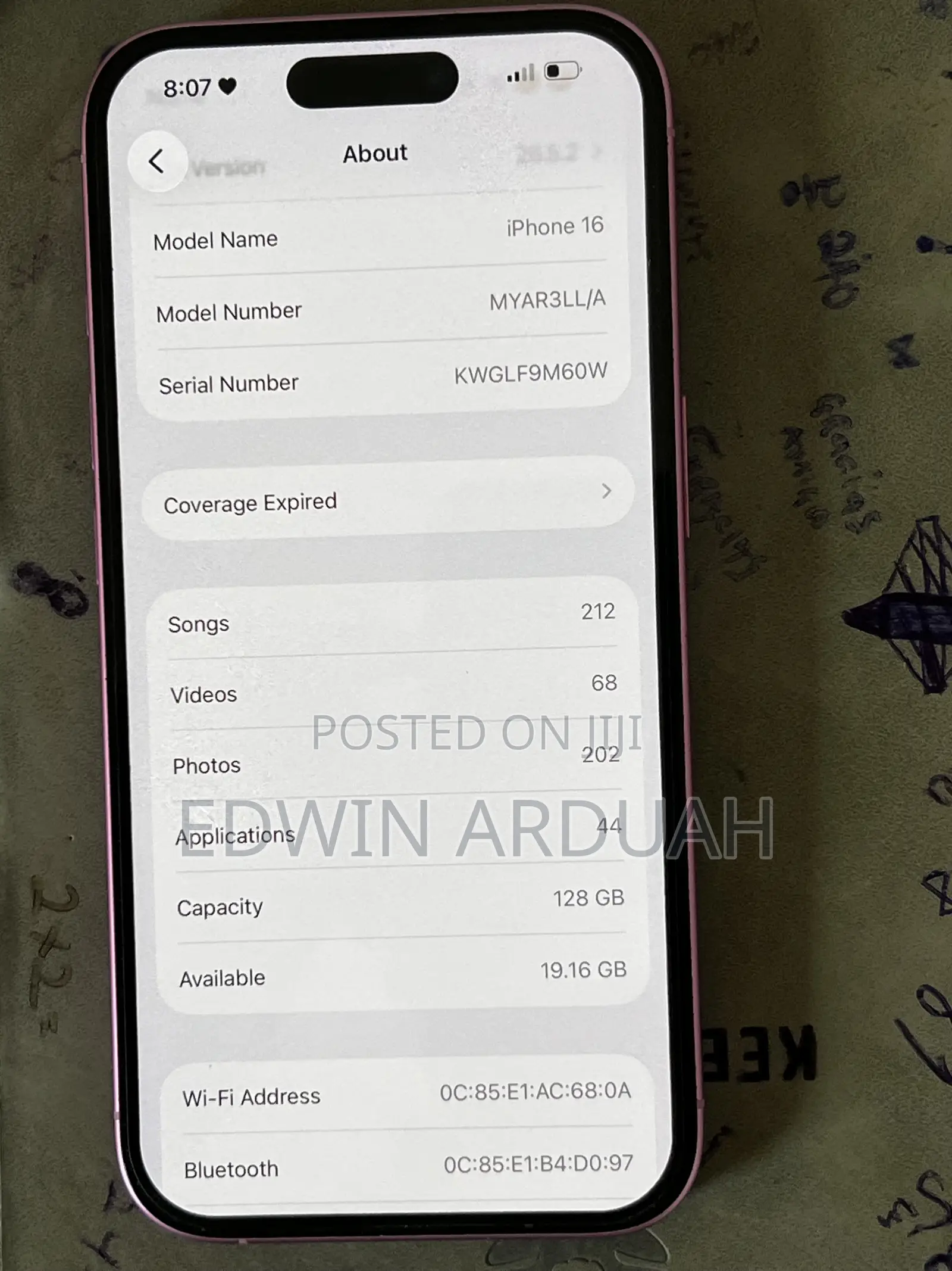Apple iPhone 16 128 GB Pink