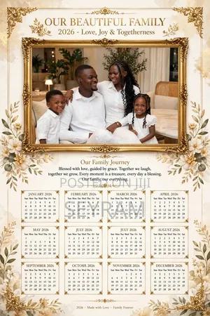 Custom 2026 Luxury Family Love Calendar Frame Design