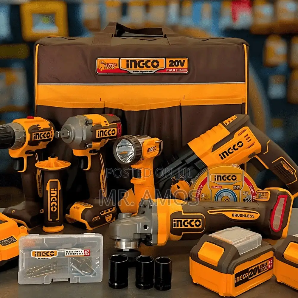 5 PCs Industrial Cordless Combo Kit 50+ Accessories Incl. - CKLI2058