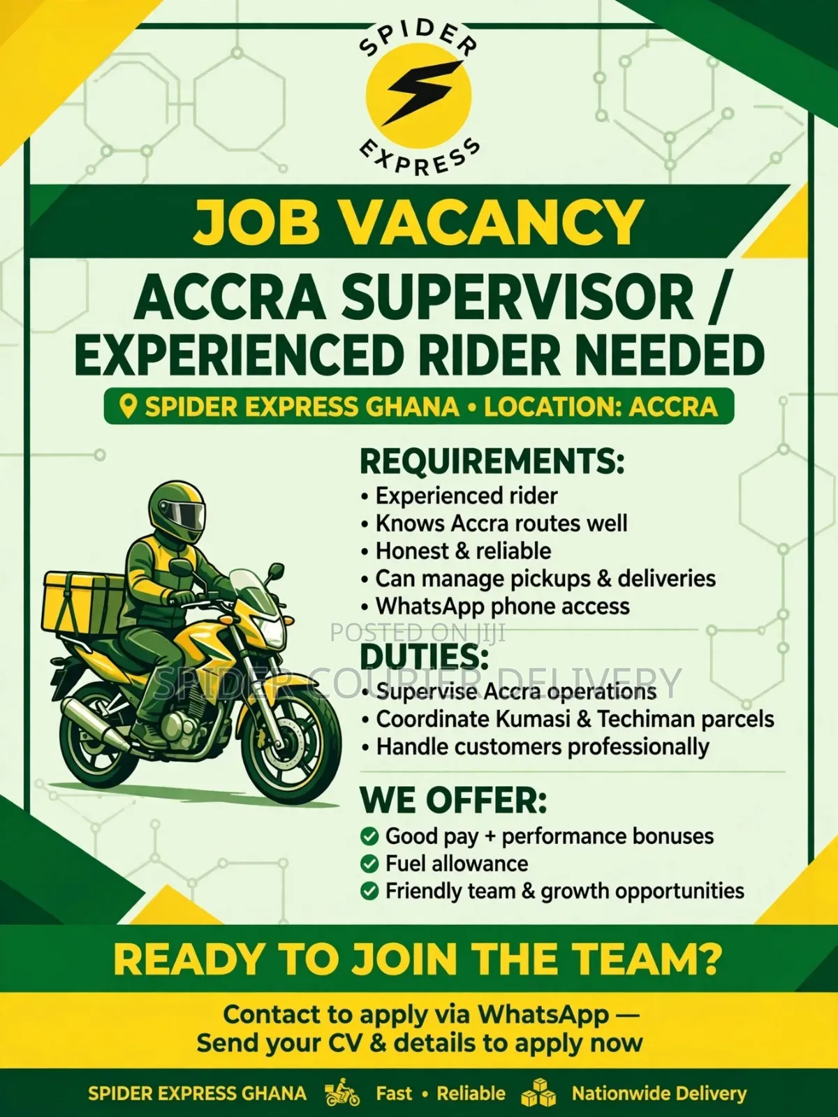 Experienced Delivery Rider