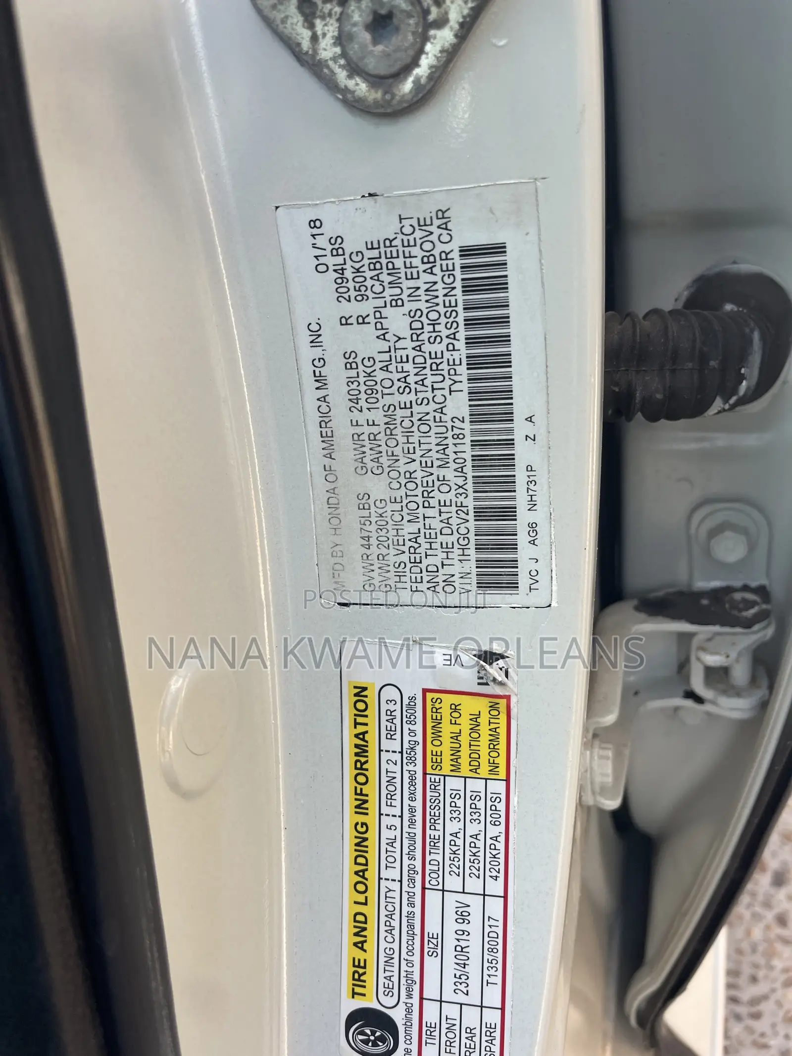 Honda Accord Sport 2018 Beige