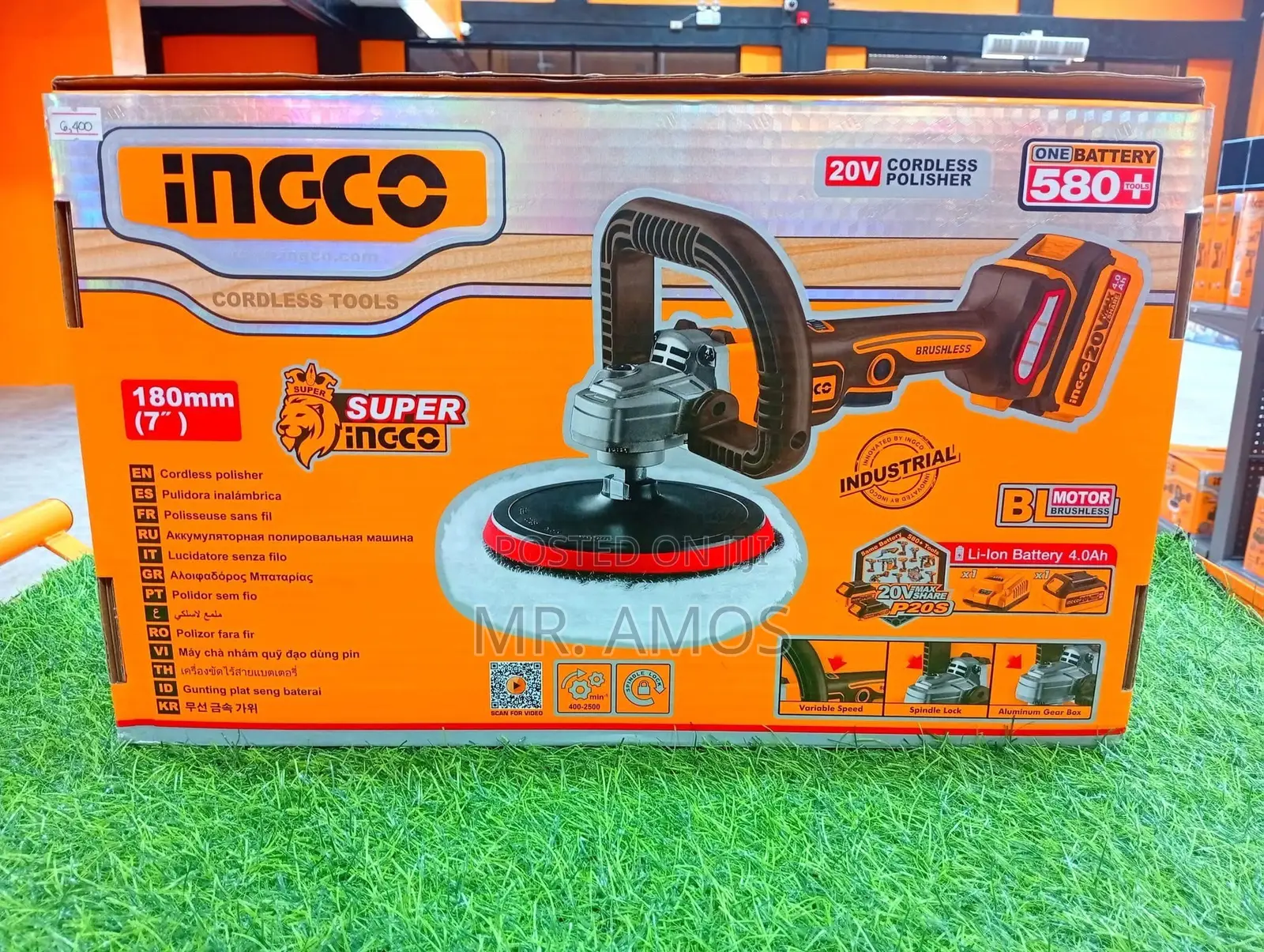 7” Cordless Angle Polisher With 3PCs Accessories Incl. - APL20181