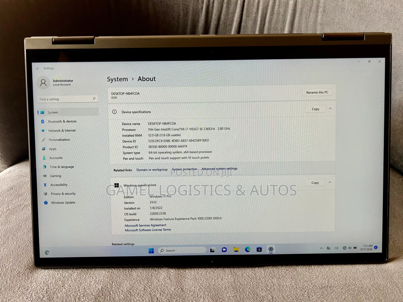 Laptop Lenovo Yoga 7 15ITL5 12GB Intel Core i7 SSD 512GB