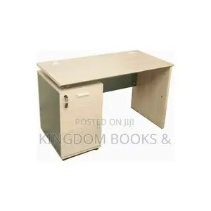 Modern Wooden Office Staff Desk With Attached Pedestal Drawer Locker