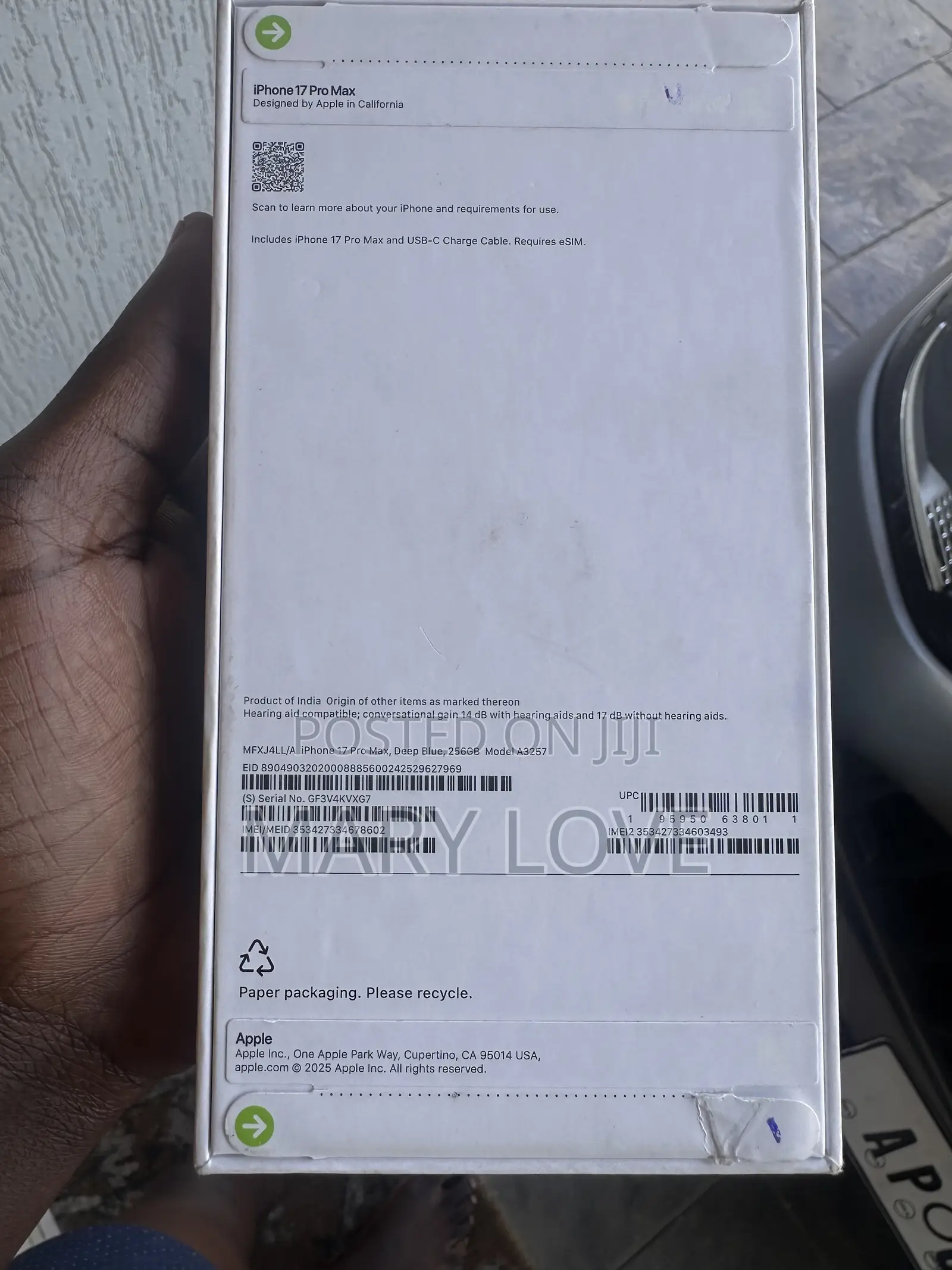 New Apple iPhone 17 Pro Max 256 GB Blue