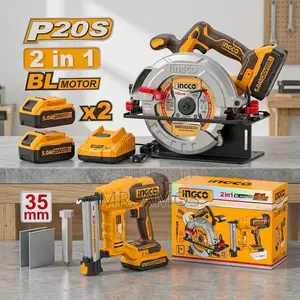 2PCs Cordless 20V Circular Saw + Nailer Combo Kit - COSLI240866