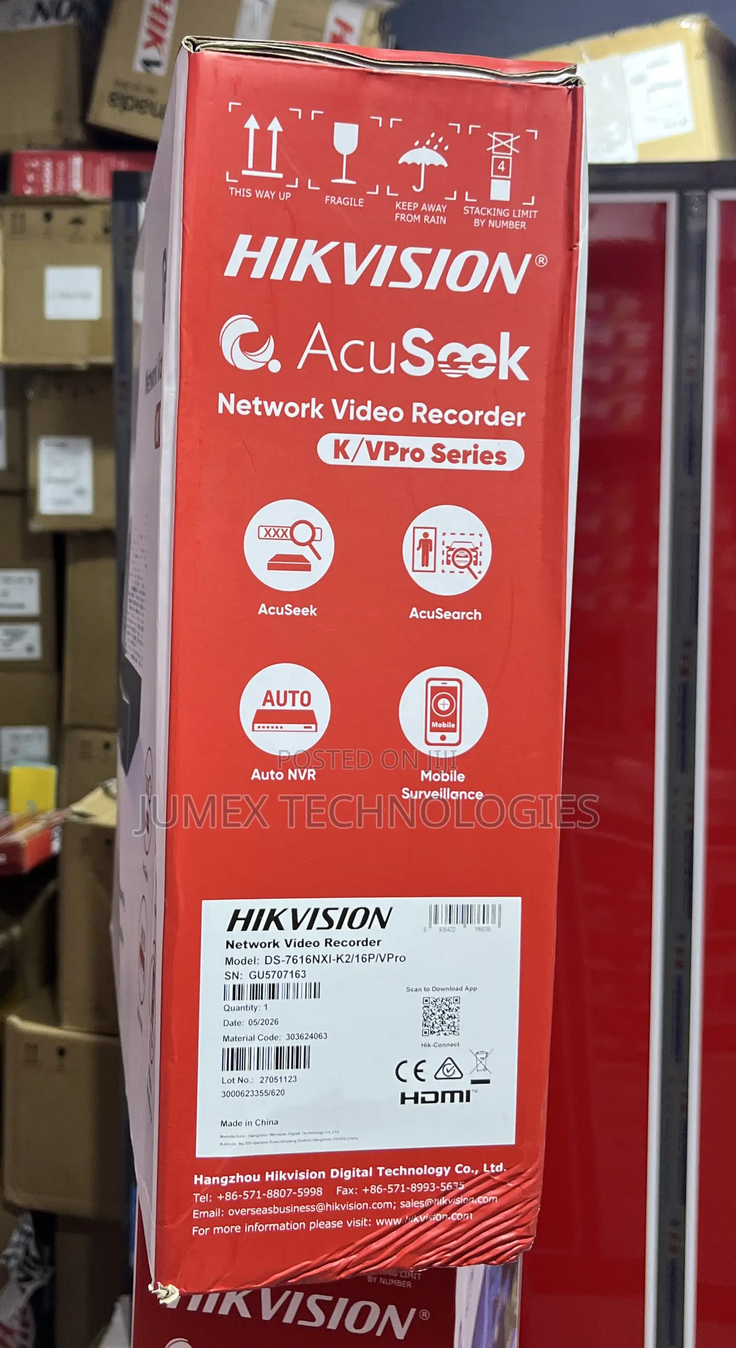 Hikvision Acuseek Poe NVR 16ch Ds-7616nxi-/16p/Vpro