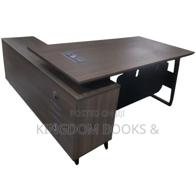 Modern Executive L-Shaped Office Desk With Side Storage Return